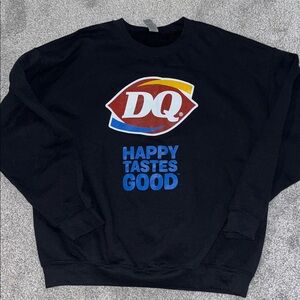 Dairy Queen DQ Original Big Black Unisex Sweatshirt Size XL U Happy? Tastes Good